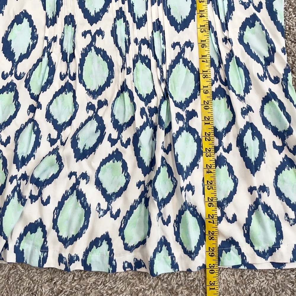 Lilly Pulitzer White and Blue Boxy Tunic with Mandarin Collar L - Picture 6 of 10